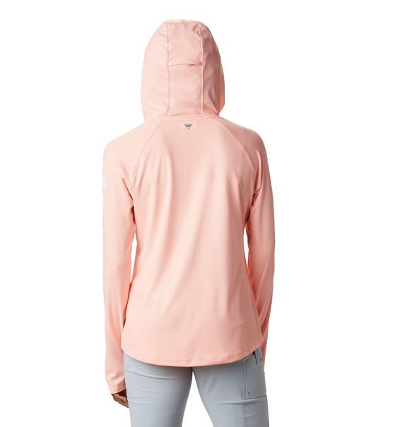 Columbia PFG Tidal Deflector Hoodies Pink For Women's NZ10625 New Zealand